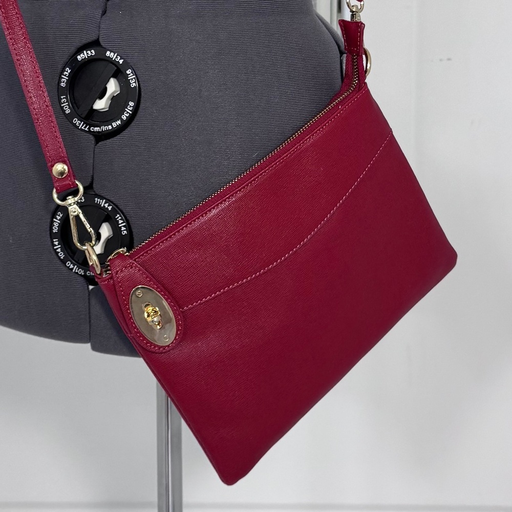 Genuine Italian Leather Tulip Red Small shoulder purse